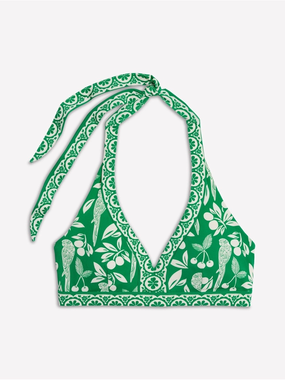 Boden Ios V Panel Bikini Top Rich Emerald Ornate Tropics US 2 UK 6 - Picture 2 of 12